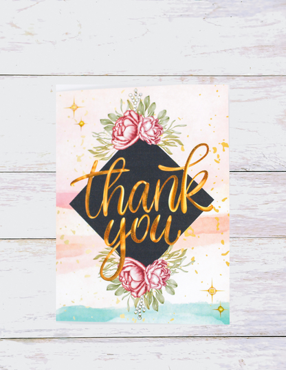 Golden Florals Thank You Card-7
