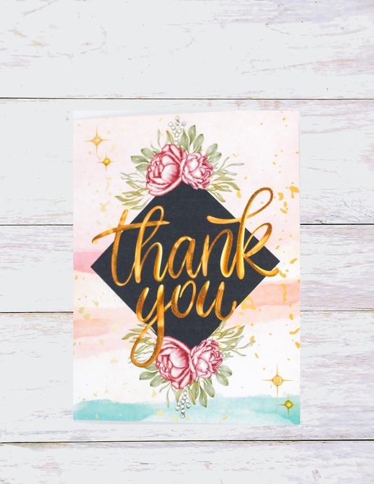 Golden Florals Thank You Card-7