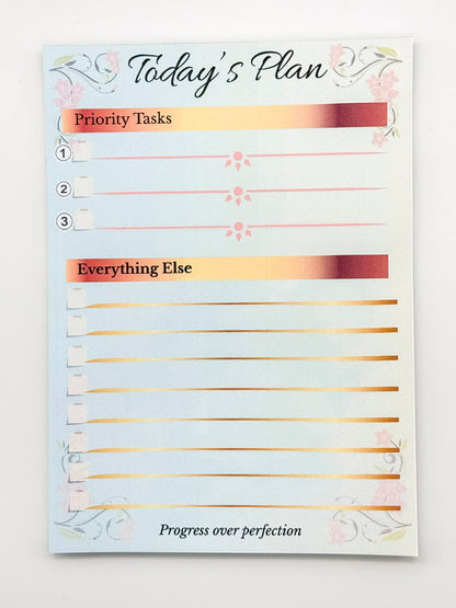 Today’s Plan notepad close-up