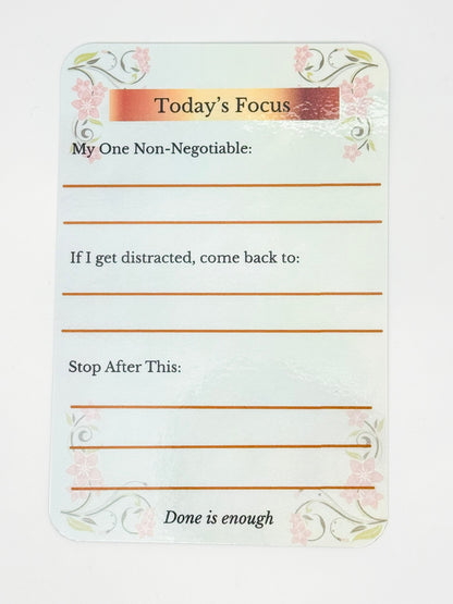 Focus card from Reset System